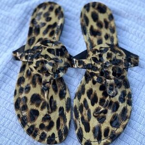Tory Burch Leopard Patent Miller Sandals-Size 10